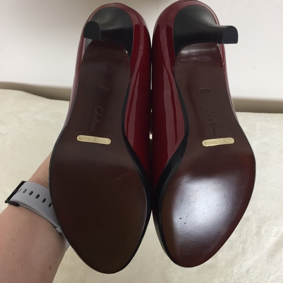 Cole Haan Nike Air Peep Toe Red Patent Pumps 6.5B - Picture 6 of 8